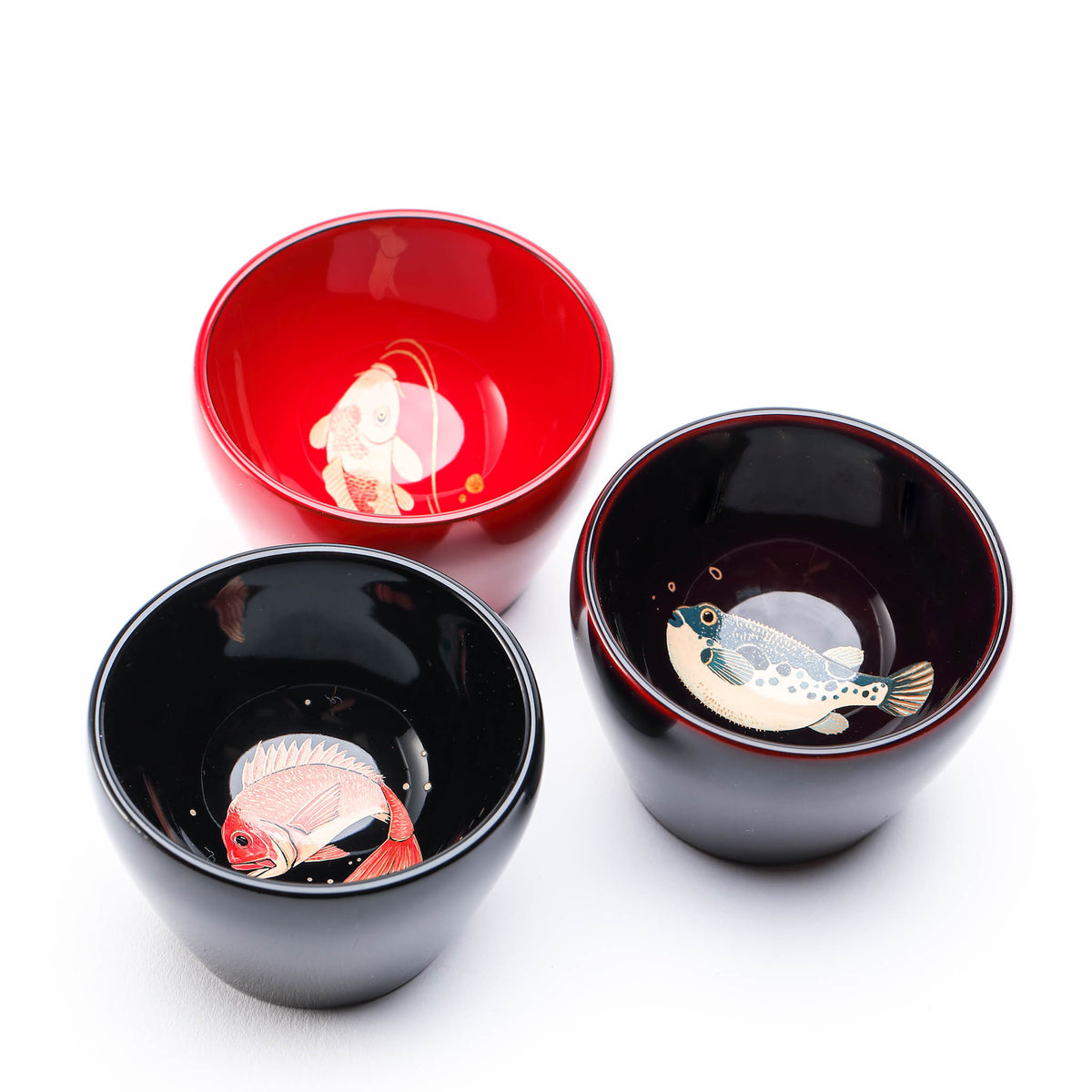輪島塗 ぐい呑み | 魚泳ぐ | 鯉 | 田谷漆器店