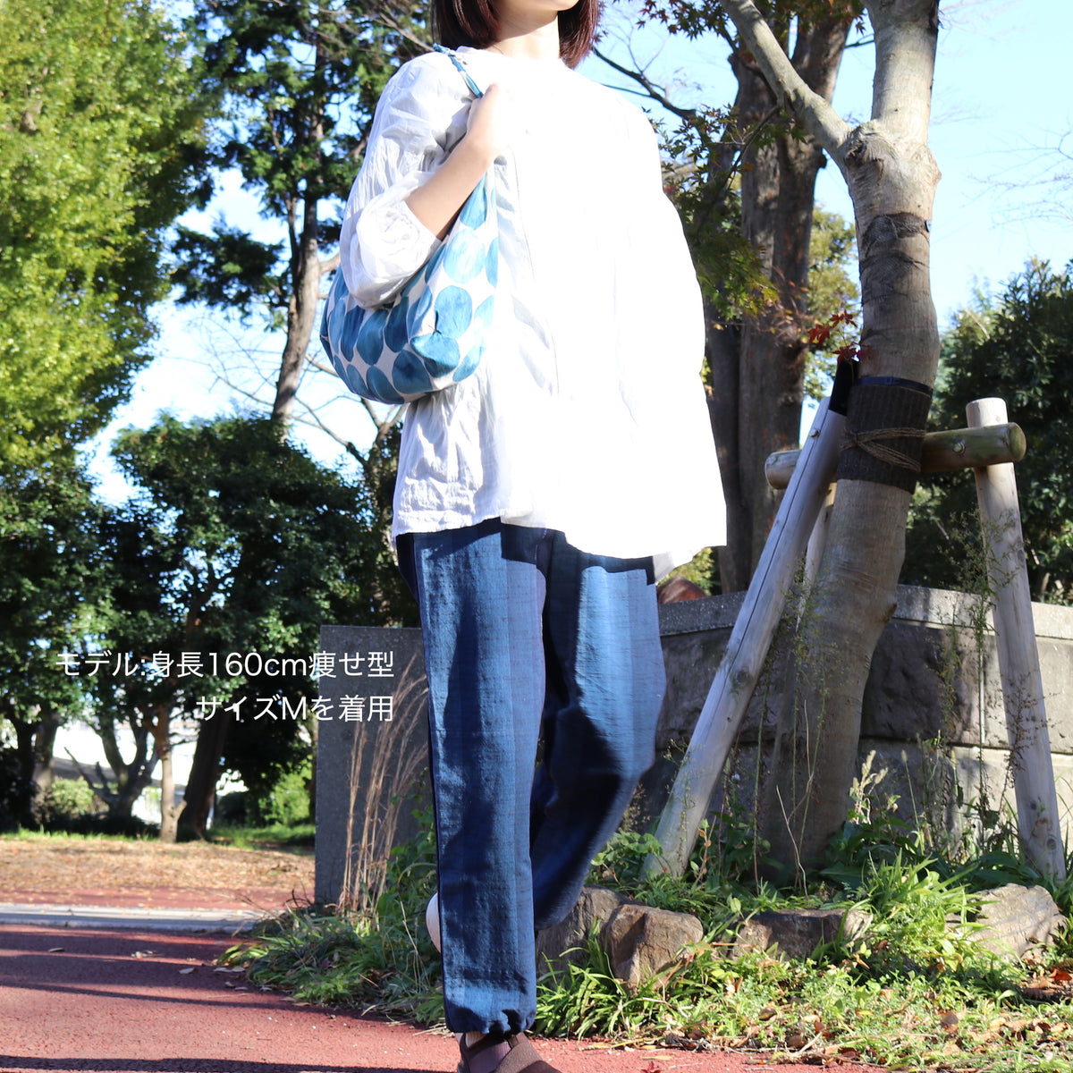 久留米絣 現代風もんぺ | グラデーション | 濃藍 S/M/L | 野村織物