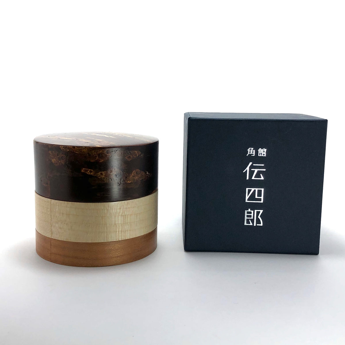 樺細工 茶筒 | 輪筒3色茶筒 | 無地皮 | 角館伝四郎