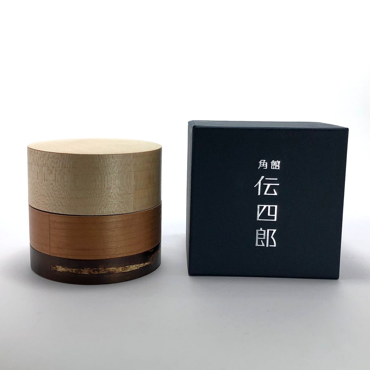 樺細工 茶筒 | 輪筒3色茶筒 | かえで | 角館伝四郎