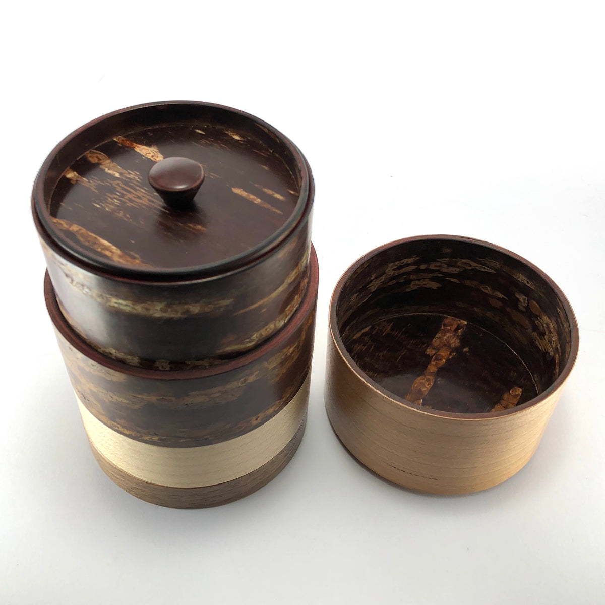 樺細工 茶筒 | 輪筒4色茶筒 | さくら | 角館伝四郎