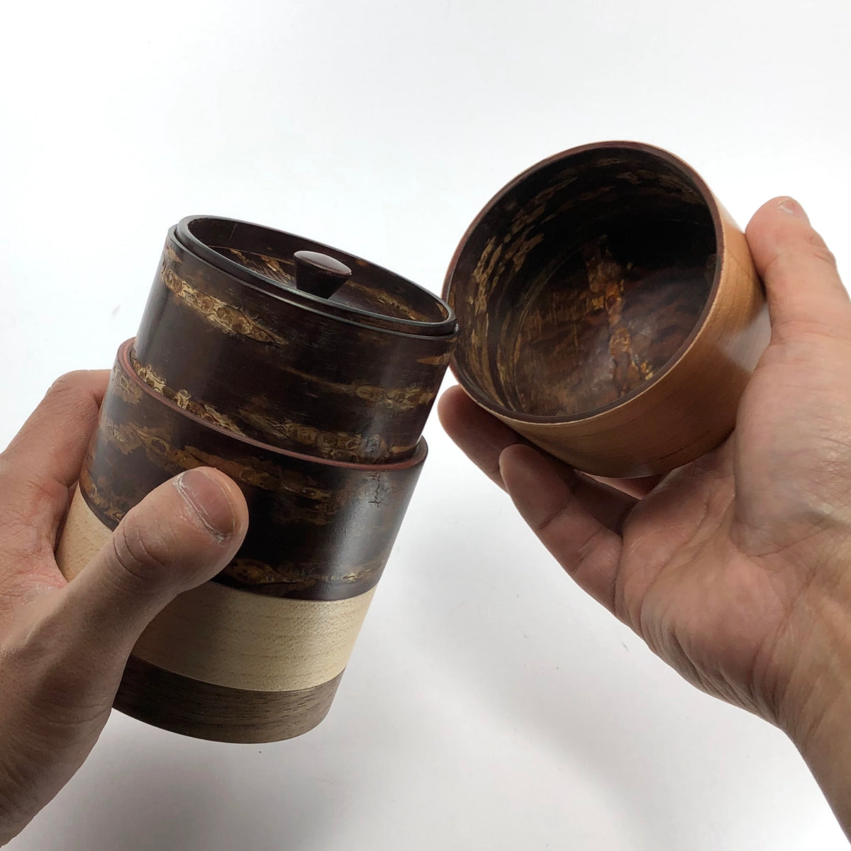 樺細工 茶筒 | 輪筒4色茶筒 | さくら | 角館伝四郎