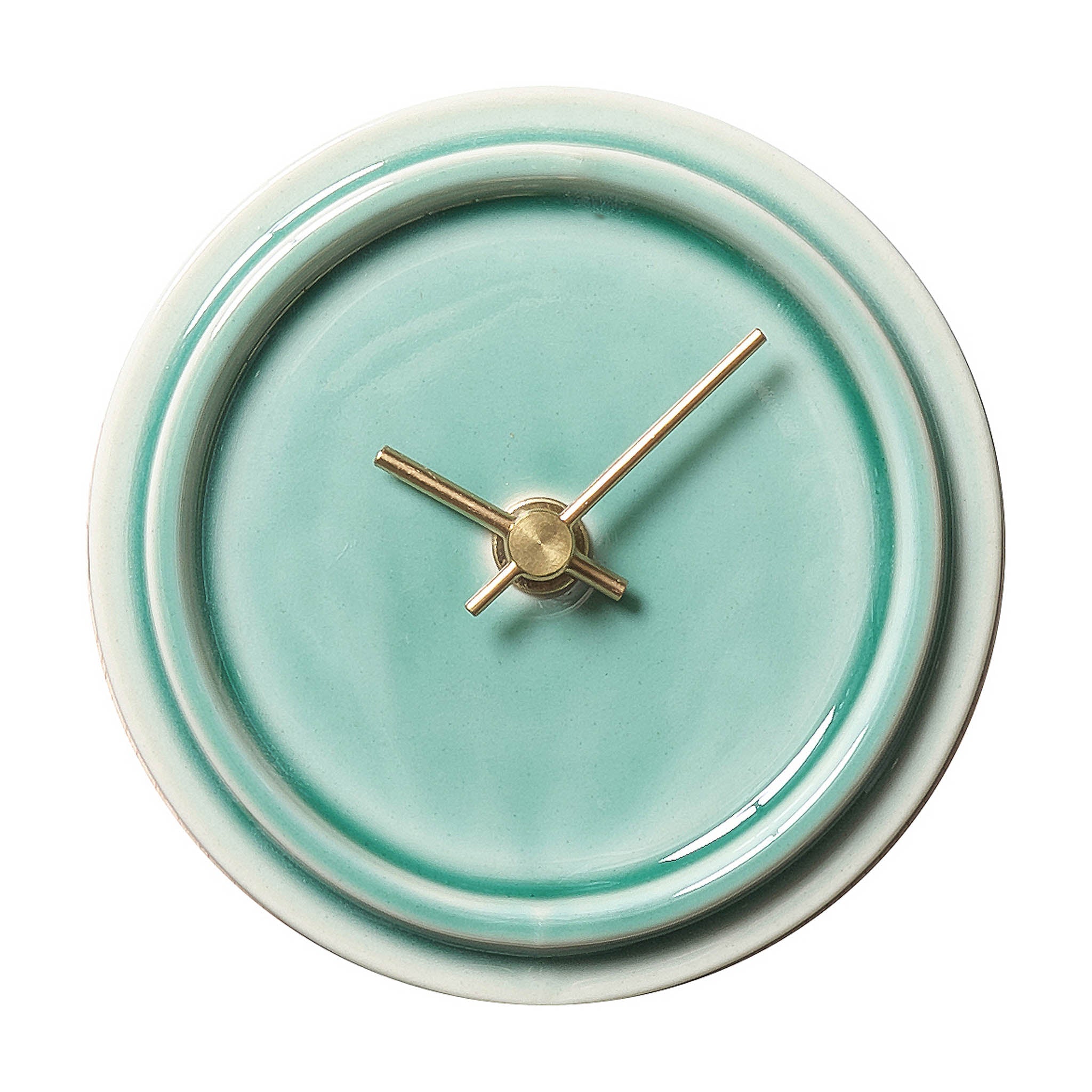 美濃焼 時計 | 2WAY TILE WOOD CLOCK | ペールグリーン WP-13 | SUGY