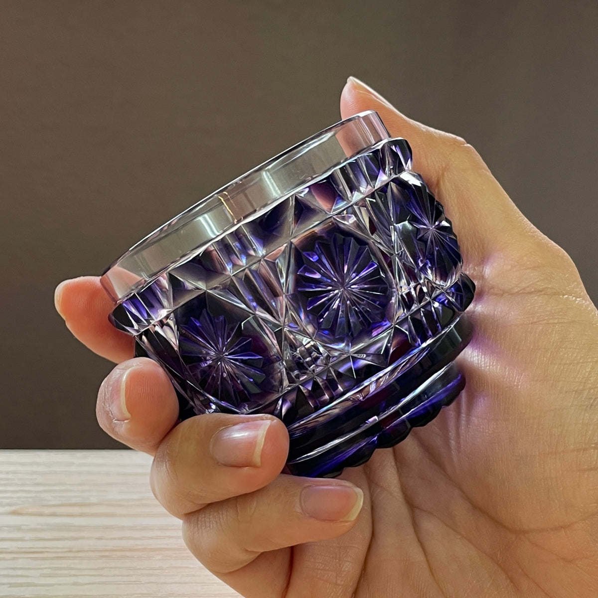 薩摩切子 冷酒おちょこ | 伝匠猪口 | 金紫 | 薩摩びーどろ工芸