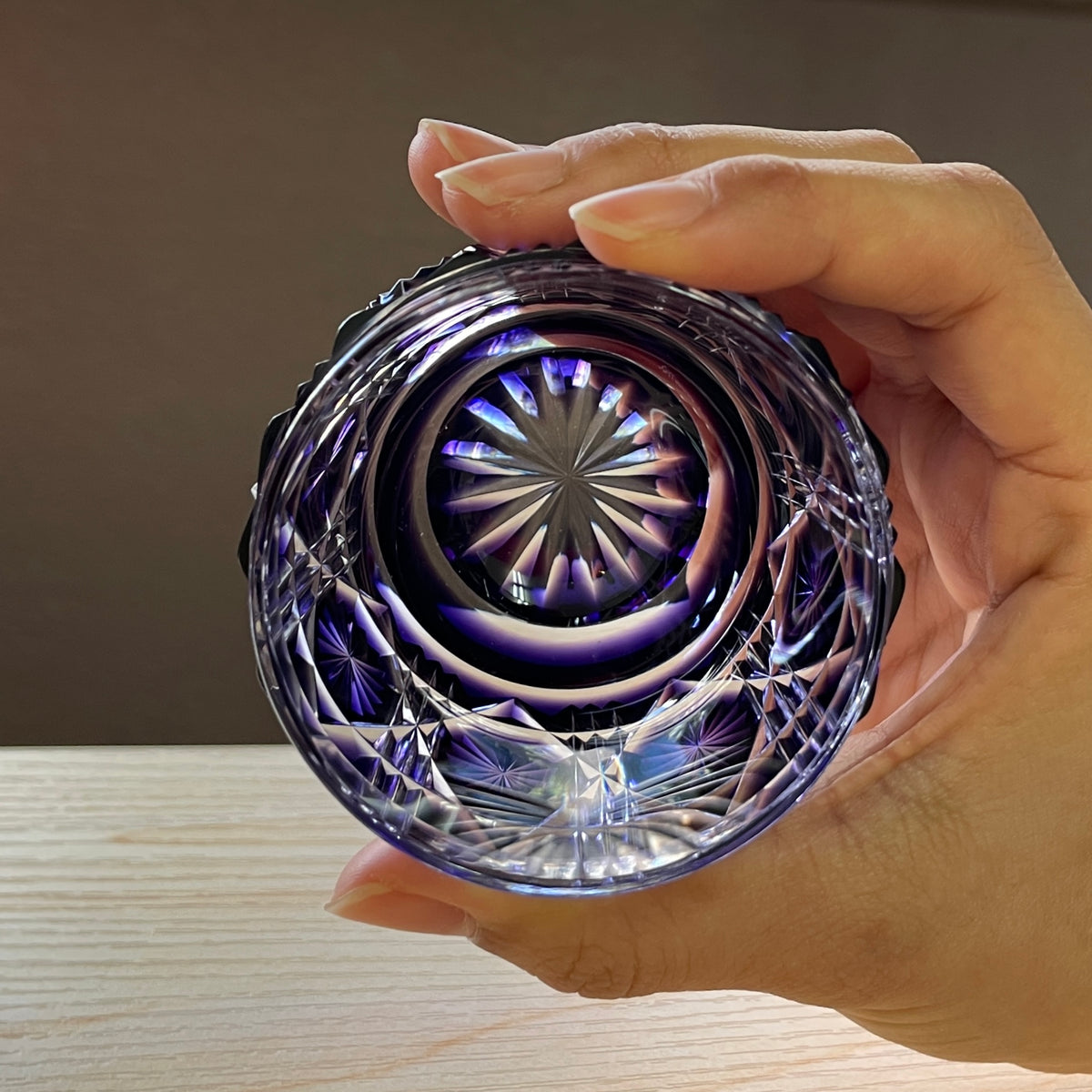 薩摩切子 冷酒おちょこ | 伝匠猪口 | 金紫 | 薩摩びーどろ工芸