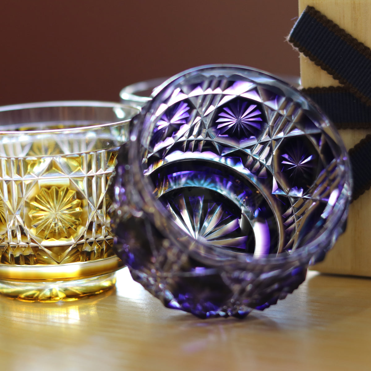 薩摩切子 冷酒おちょこ | 伝匠猪口 | 金紫 | 薩摩びーどろ工芸