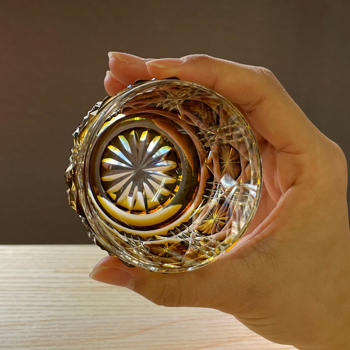 薩摩切子 冷酒おちょこ | 伝匠猪口 | 黄 | 薩摩びーどろ工芸