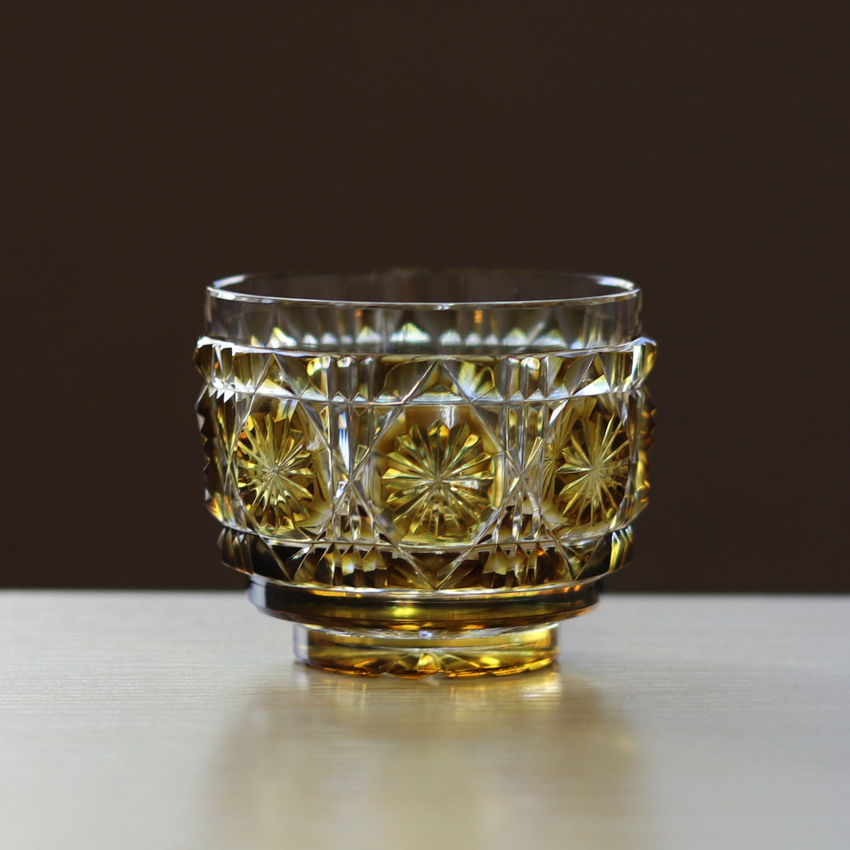 薩摩切子 冷酒おちょこ | 伝匠猪口 | 黄 | 薩摩びーどろ工芸