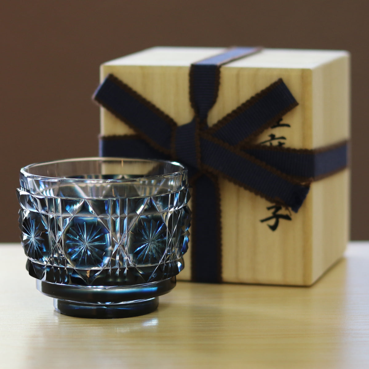薩摩切子 冷酒おちょこ | 伝匠猪口 | 藍 | 薩摩びーどろ工芸