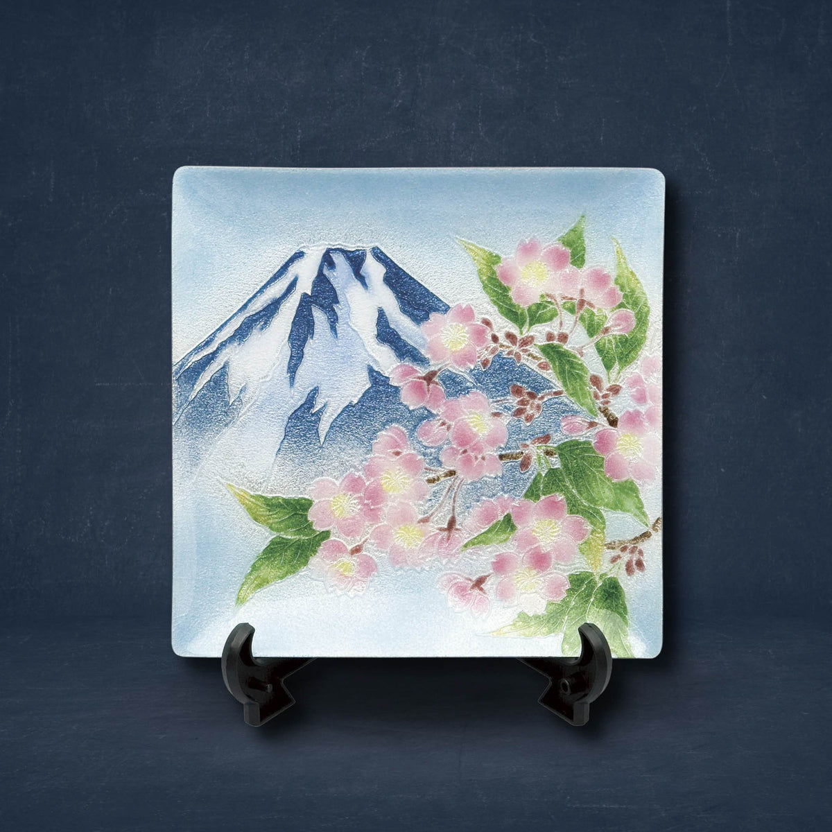 七宝焼き | 飾皿 | 富士桜 18x18