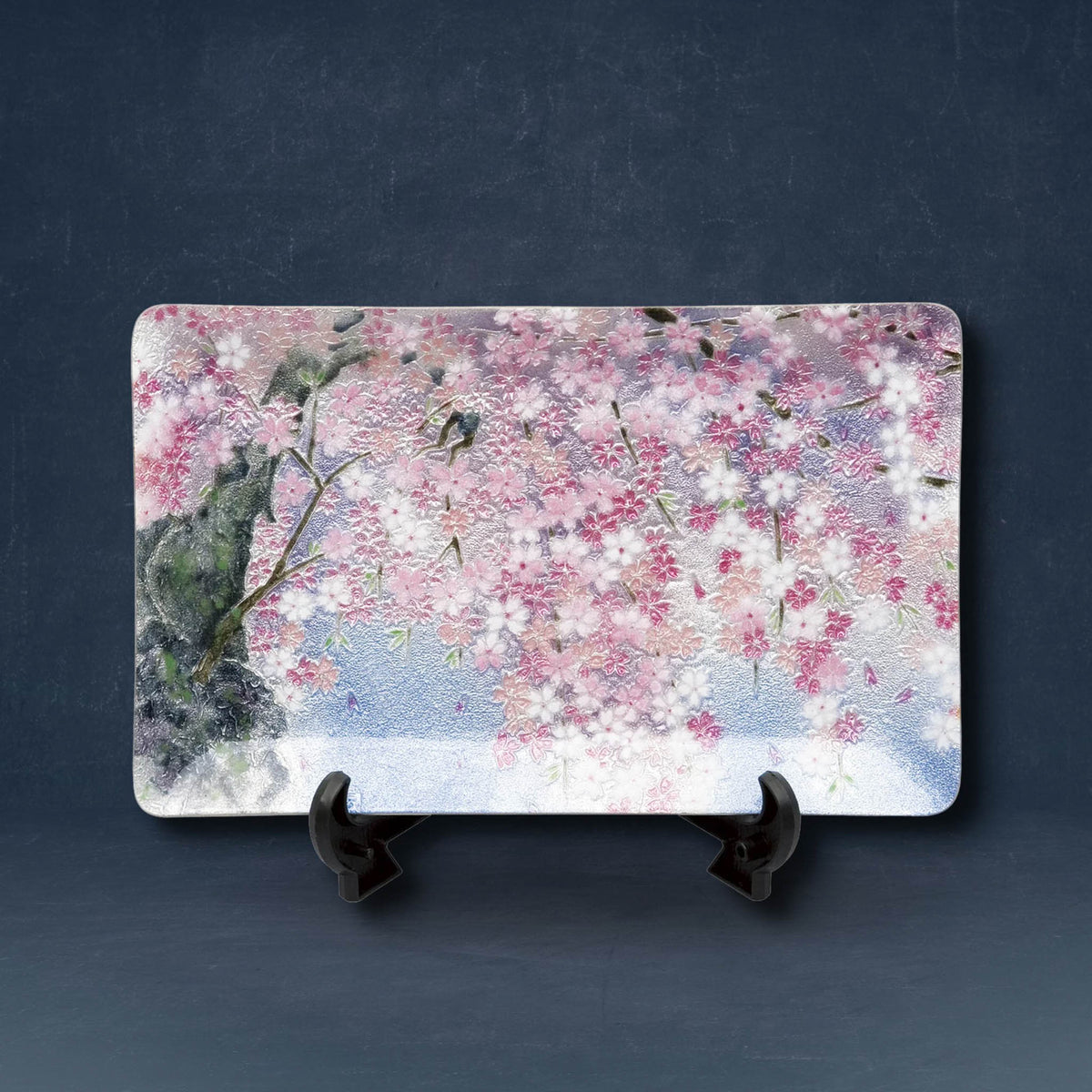 七宝焼き | 飾皿 | しだれ桜 15x24
