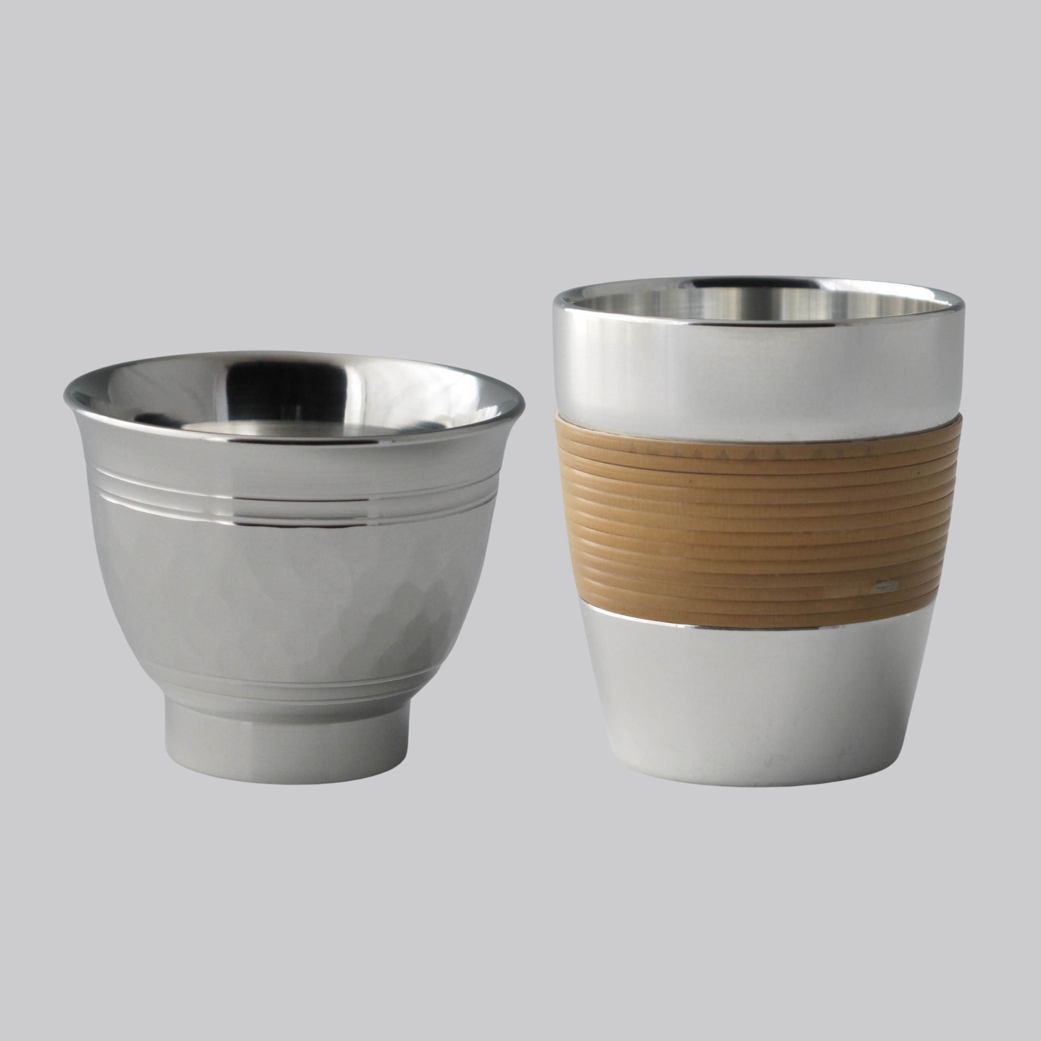 錫器 ぐい呑み | ペア | つちめ 籐巻 | 錫光