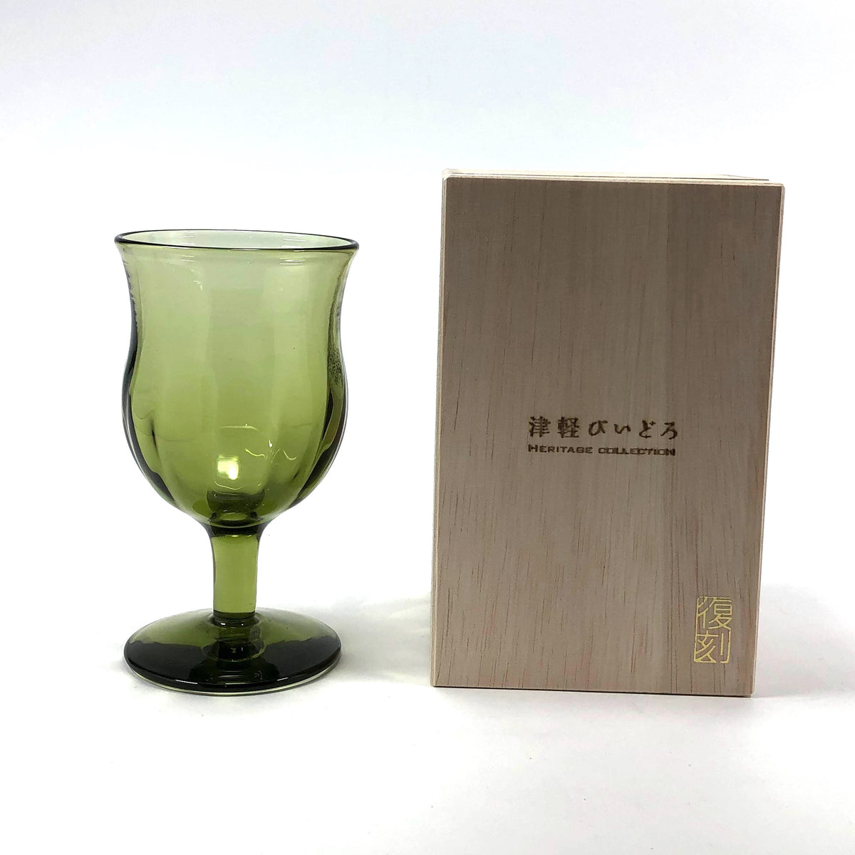 津軽びいどろ 台付きグラス 七里長浜の箱画像