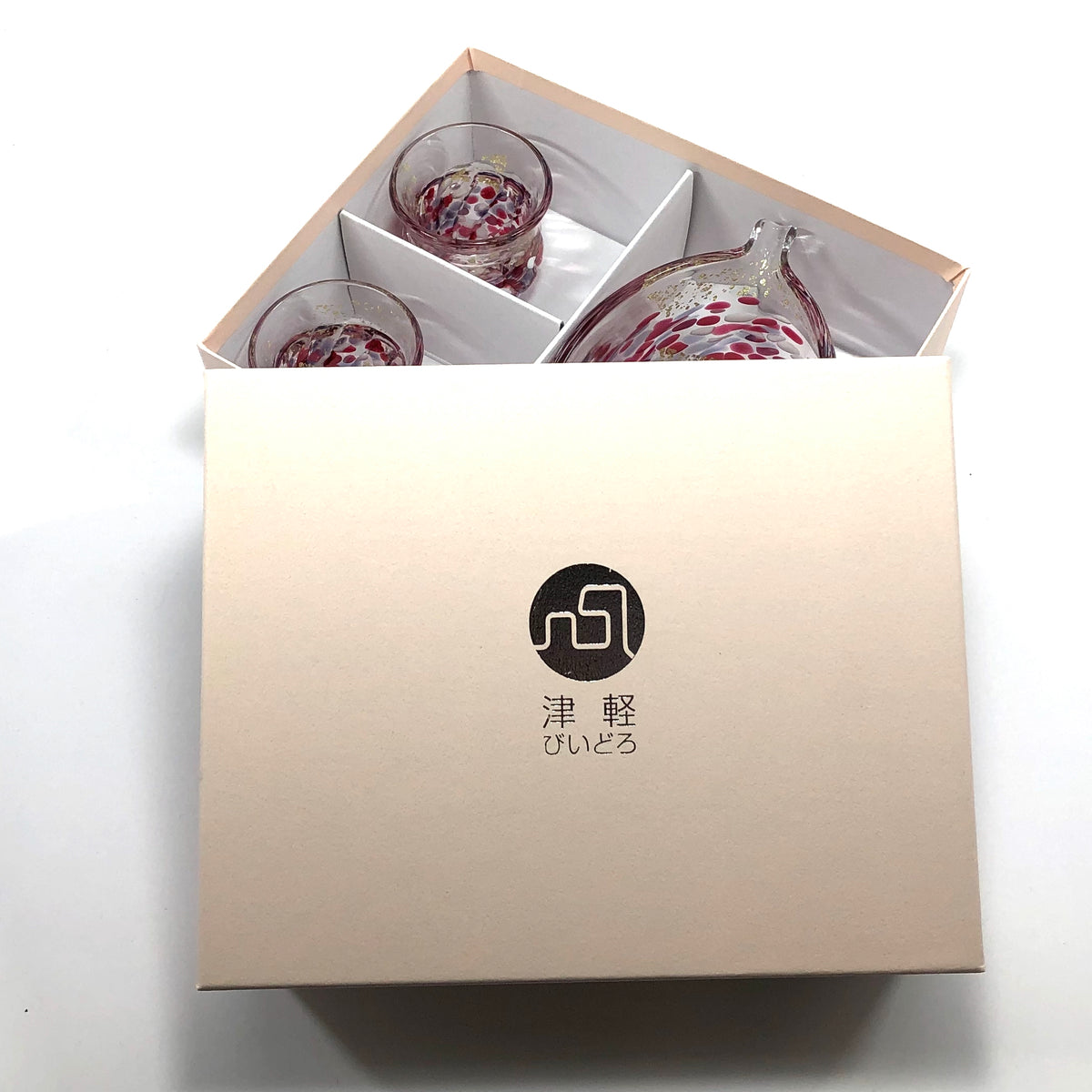 津軽びいどろ 酒器セット | 片口 盃 | 花筏 | 北洋硝子
