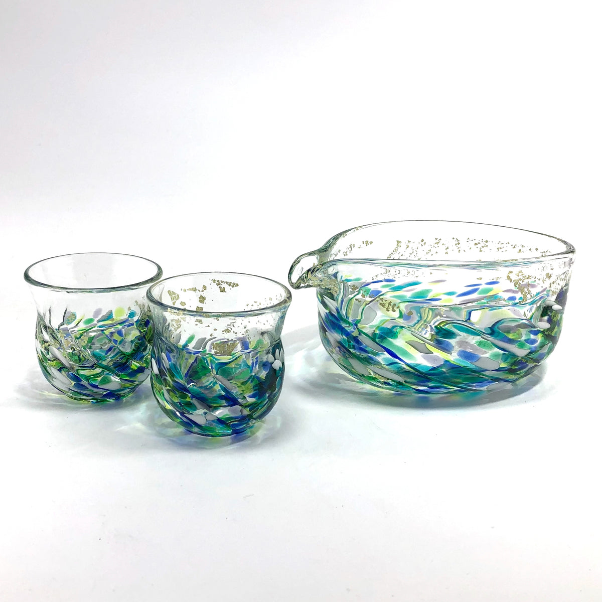 津軽びいどろ 酒器セット | 片口 盃 | 紫陽花 | 北洋硝子