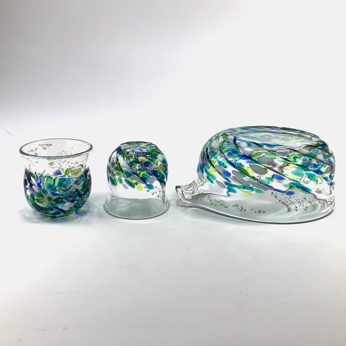 津軽びいどろ 酒器セット | 片口 盃 | 紫陽花 | 北洋硝子