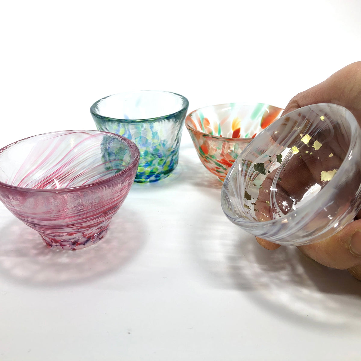津軽びいどろ 盃セット | 四季の盃 | 花見酒/涼見酒/月見酒/雪見酒 | 北洋硝子