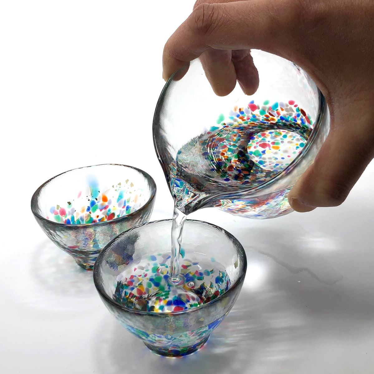 津軽びいどろ 酒器セット| 片口 盃 | ねぶた | 北洋硝子