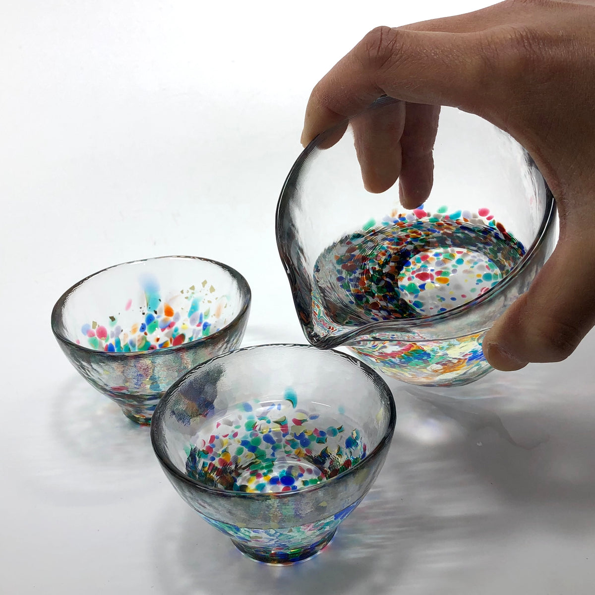 津軽びいどろ 酒器セット| 片口 盃 | ねぶた | 北洋硝子