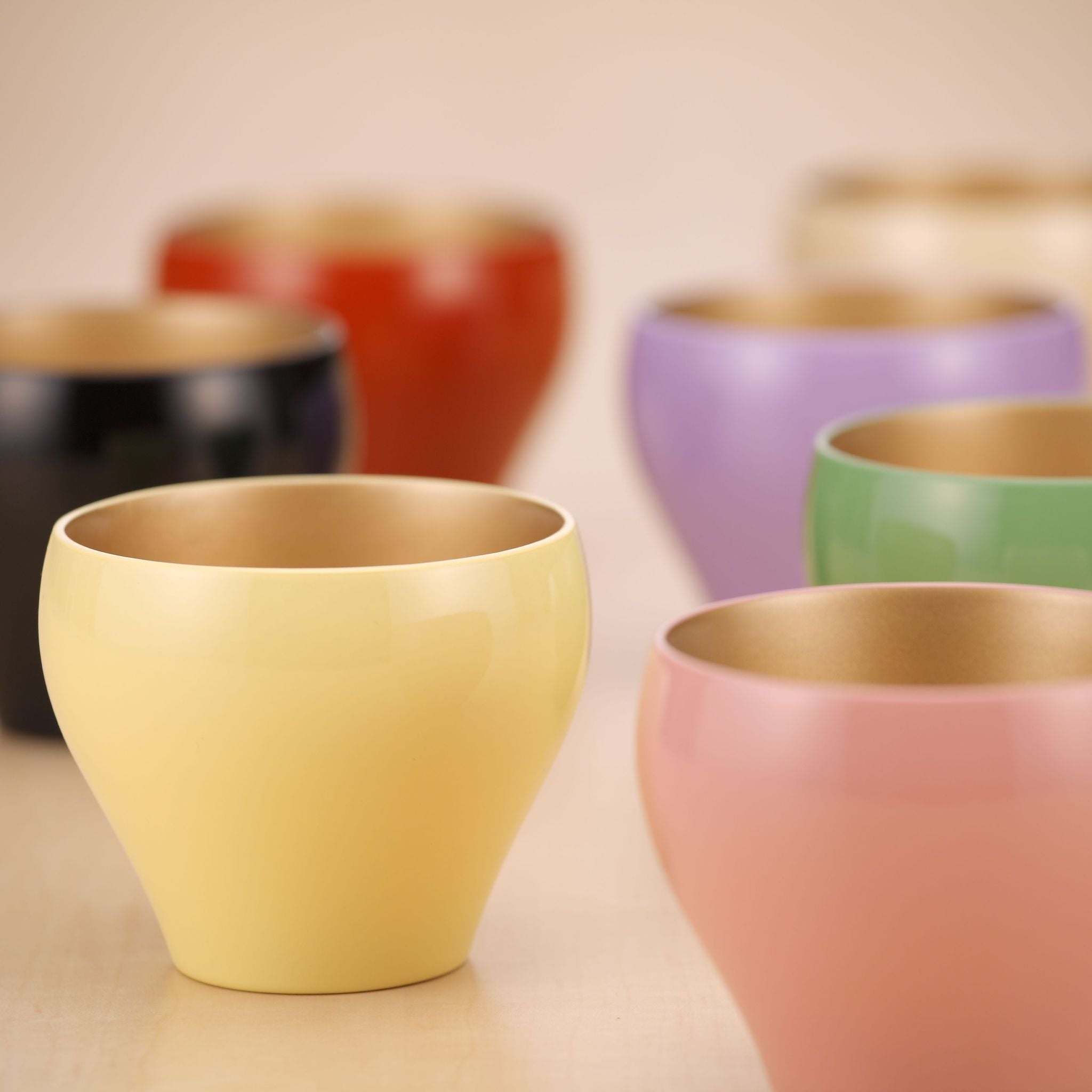 【廃番】会津塗 カップ | デザートカップ | ピンク内金 | 福西惣兵衛商店