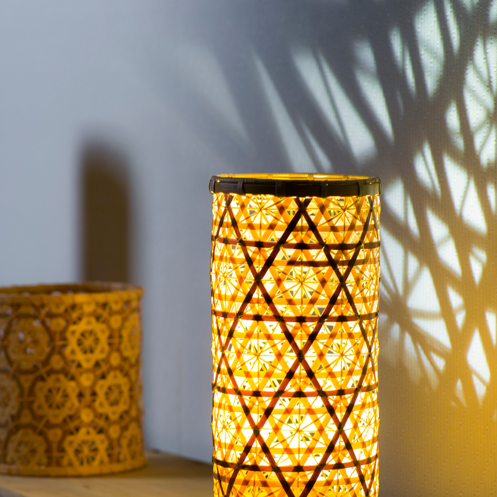 別府竹細工 ランプシェード | 竹編ランプシェード 花六ツ目 | 大 別府竹細工 ランプシェード | 竹編ランプシェード 花六ツ目 | 大