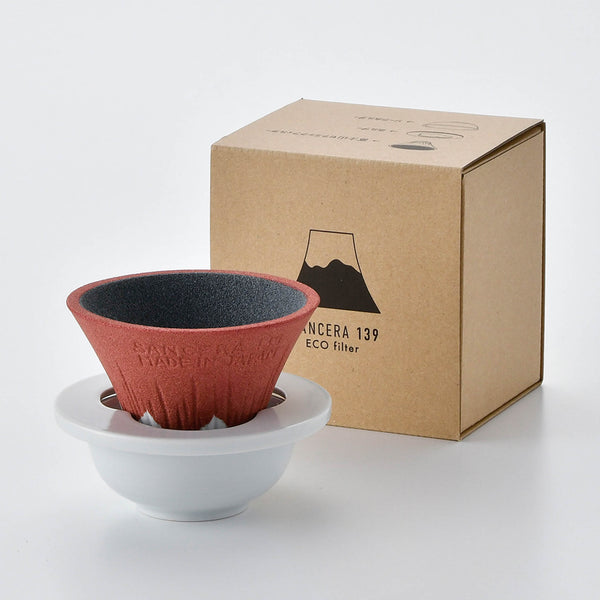 波佐見焼 セラミックコーヒーフィルター | 富士山 |  赤 | 燦セラ
