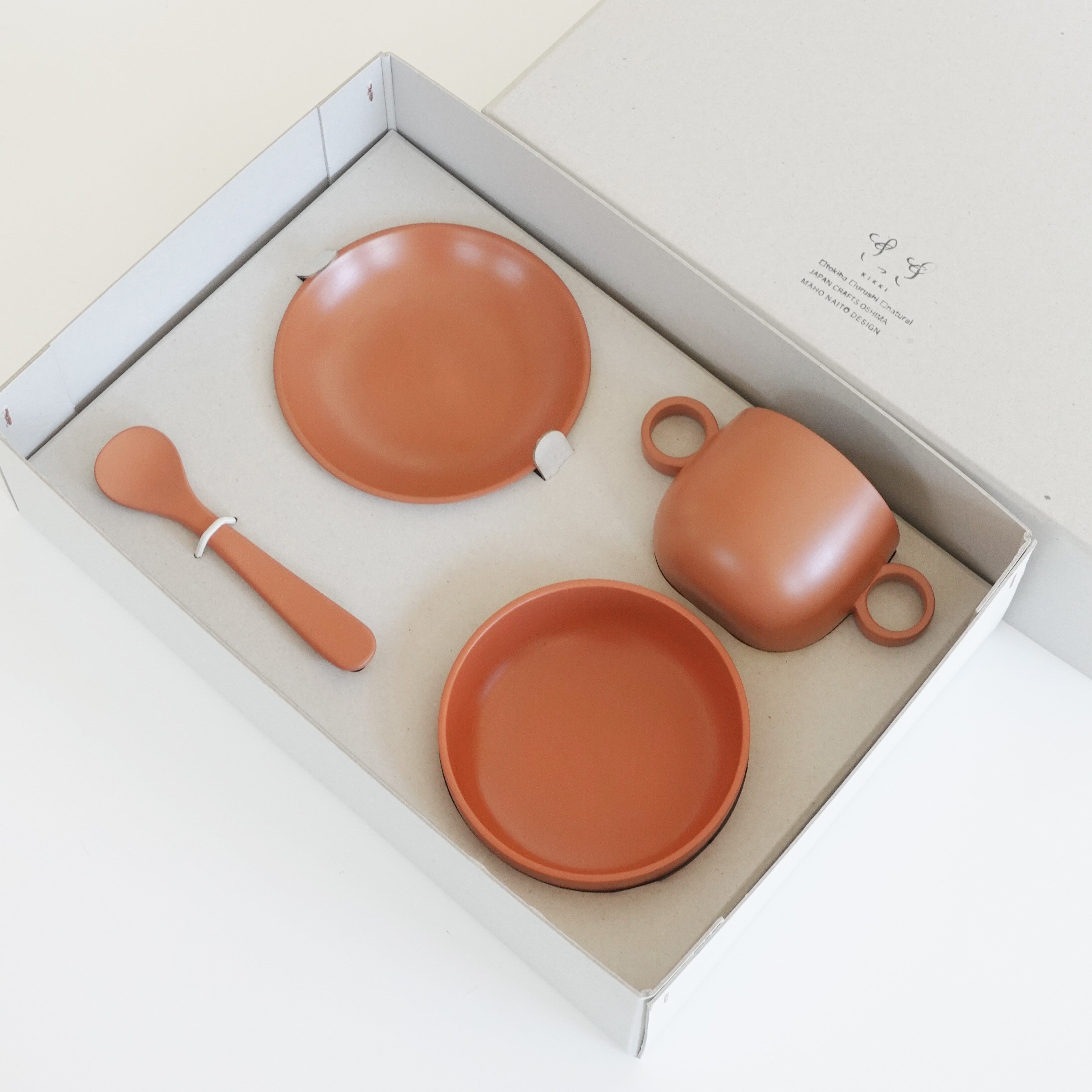 山中漆器 離乳食食器 | ギフト4点セット | ときはピンク | KIKKI