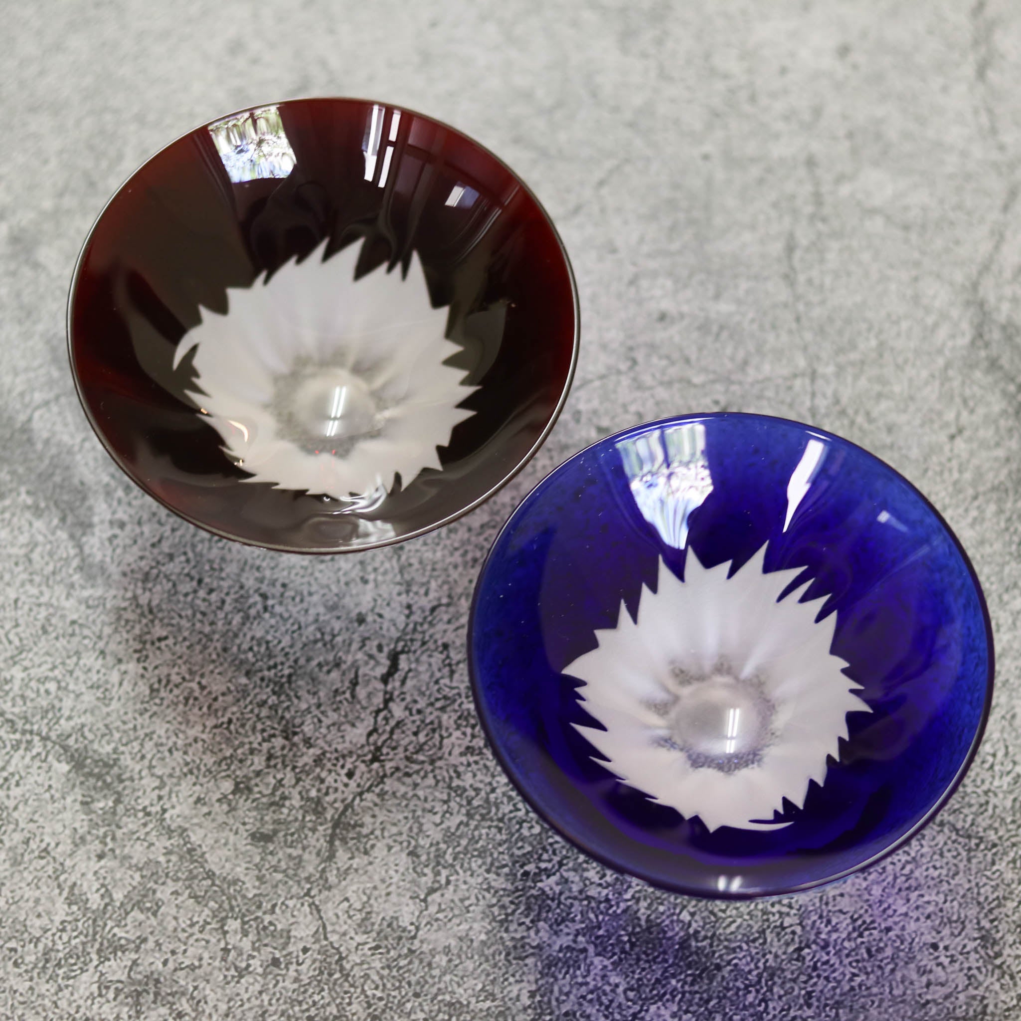 盃 日本酒グラス | 江戸硝子 赤富士祝盃 | 田島硝子