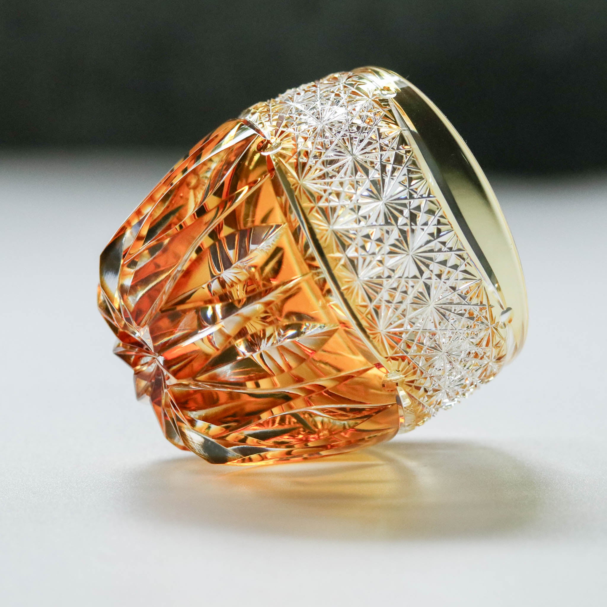 江戸切子 ぐい呑み | 光華 | 黄 | 東亜硝子工芸