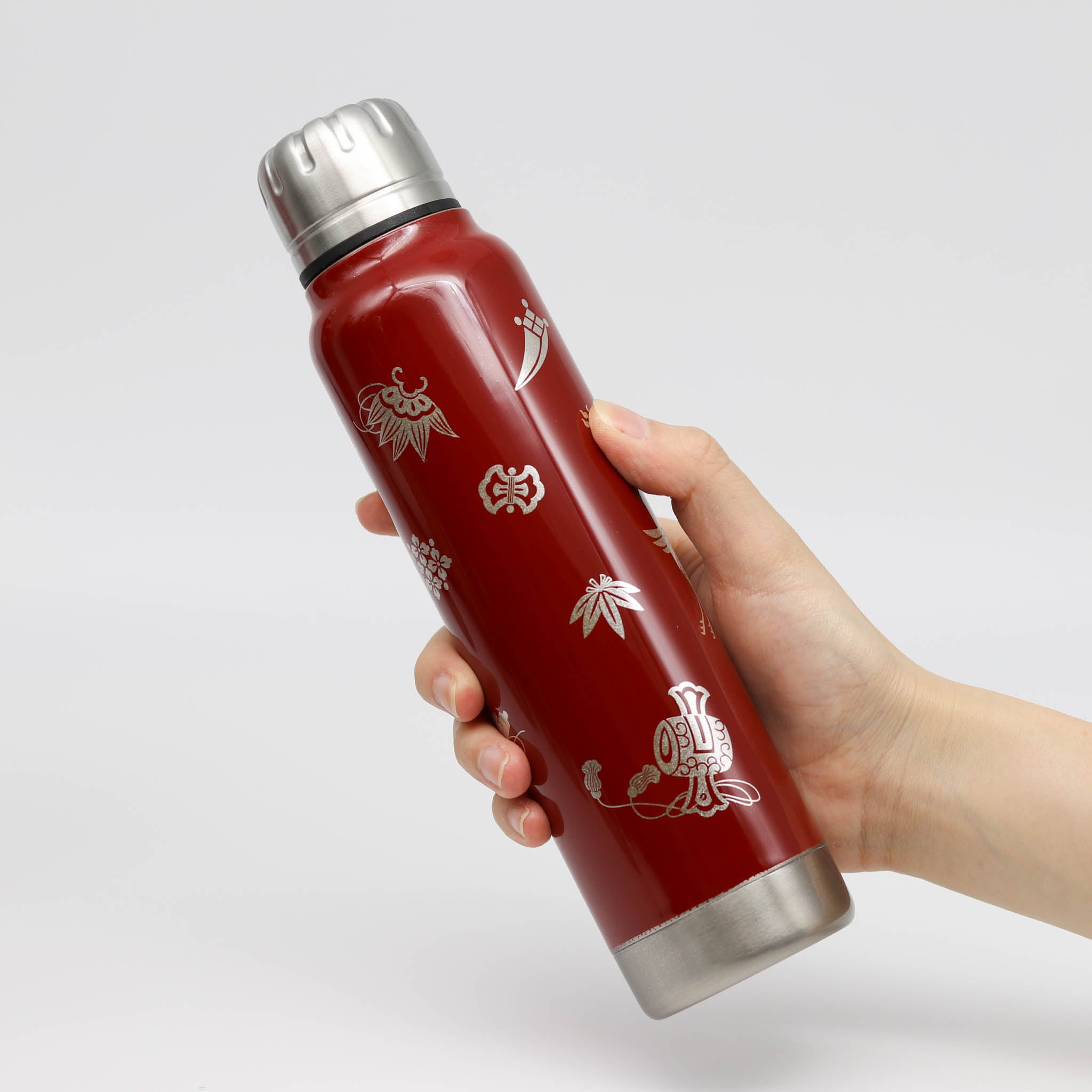 越前塗り マグボトル | うるしアンブレラボトル | 宝尽くし | 朱 | 土直漆器