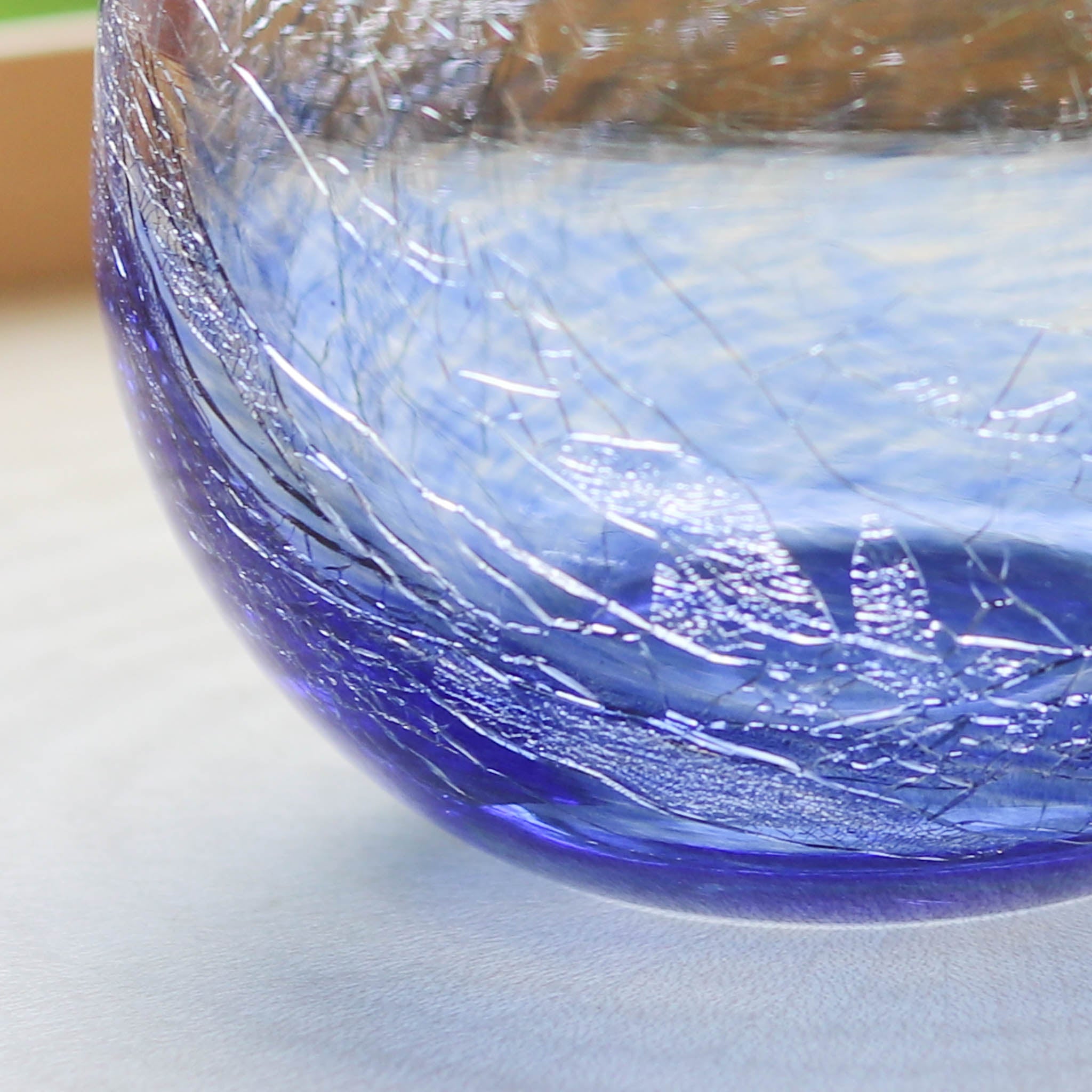 萩ガラス | 耐熱 内貫入ガラス | ロックグラス 丸 ブルー | 萩ガラス工房