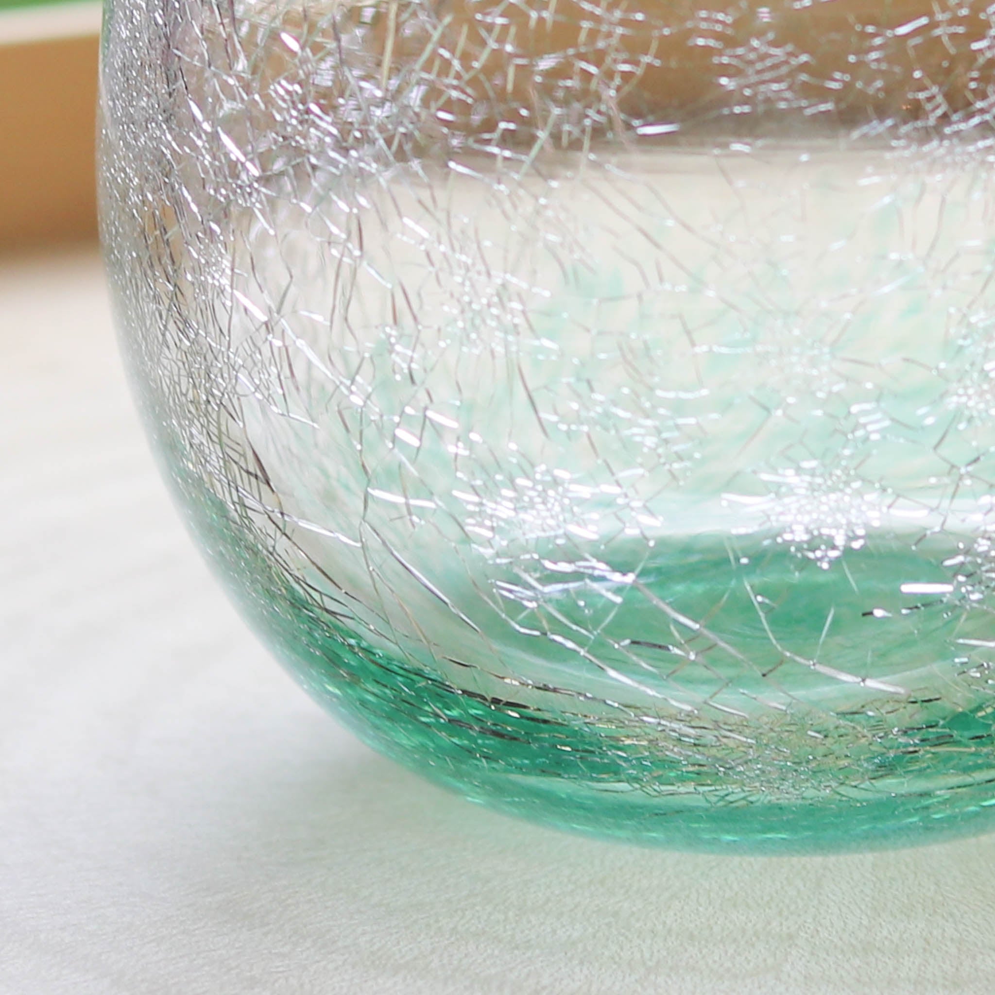 萩ガラス | 耐熱 内貫入ガラス | ロックグラス 丸 エメラルドグリーン | 萩ガラス工房