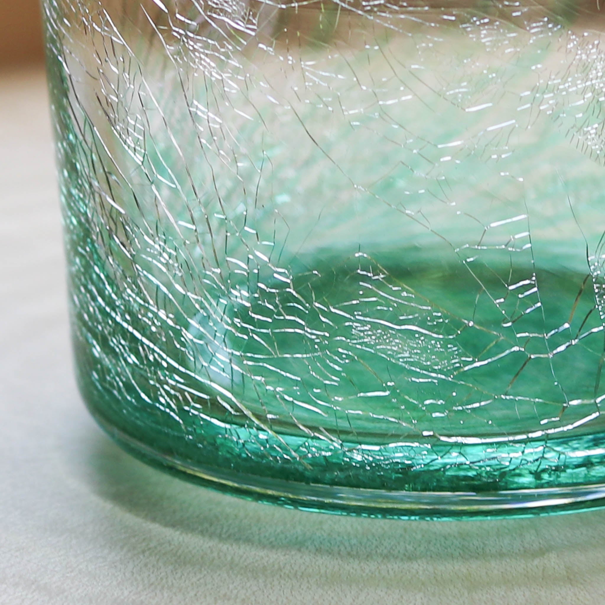 萩ガラス | 耐熱 内貫入ガラス | ロックグラス 角 エメラルドグリーン | 萩ガラス工房