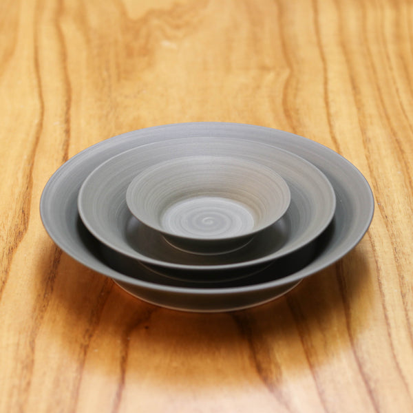 波佐見焼 皿 | いれこ皿 | シャビーグレー 3枚セット | 浜陶
