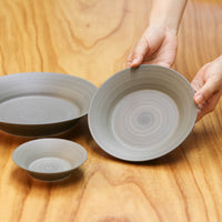 波佐見焼 皿 | いれこ皿 | シャビーグレー 3枚セット | 浜陶