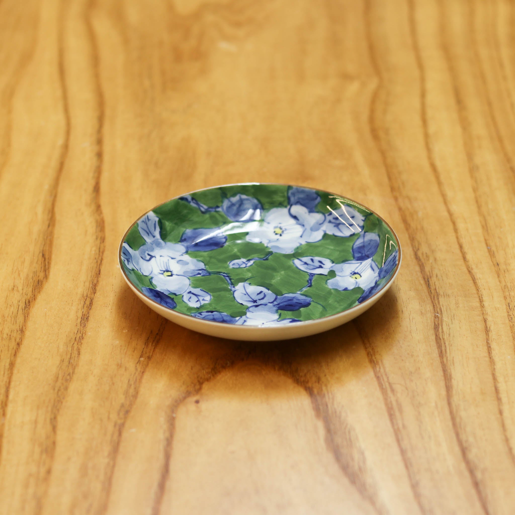 波佐見焼 皿 | 色絵花紋 5寸皿 | 緑 3枚セット | 浜陶