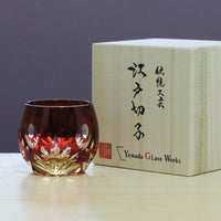 江戸切子 樽型ぐいのみ｜朧月｜赤｜山田硝子