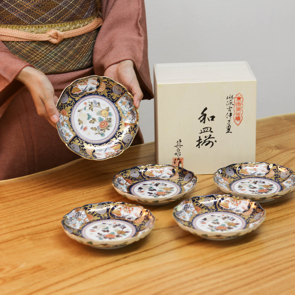 鍋島焼き・有田焼き・伊万里焼き・絵皿・和皿・5枚セットうさぎ柄 - 食器