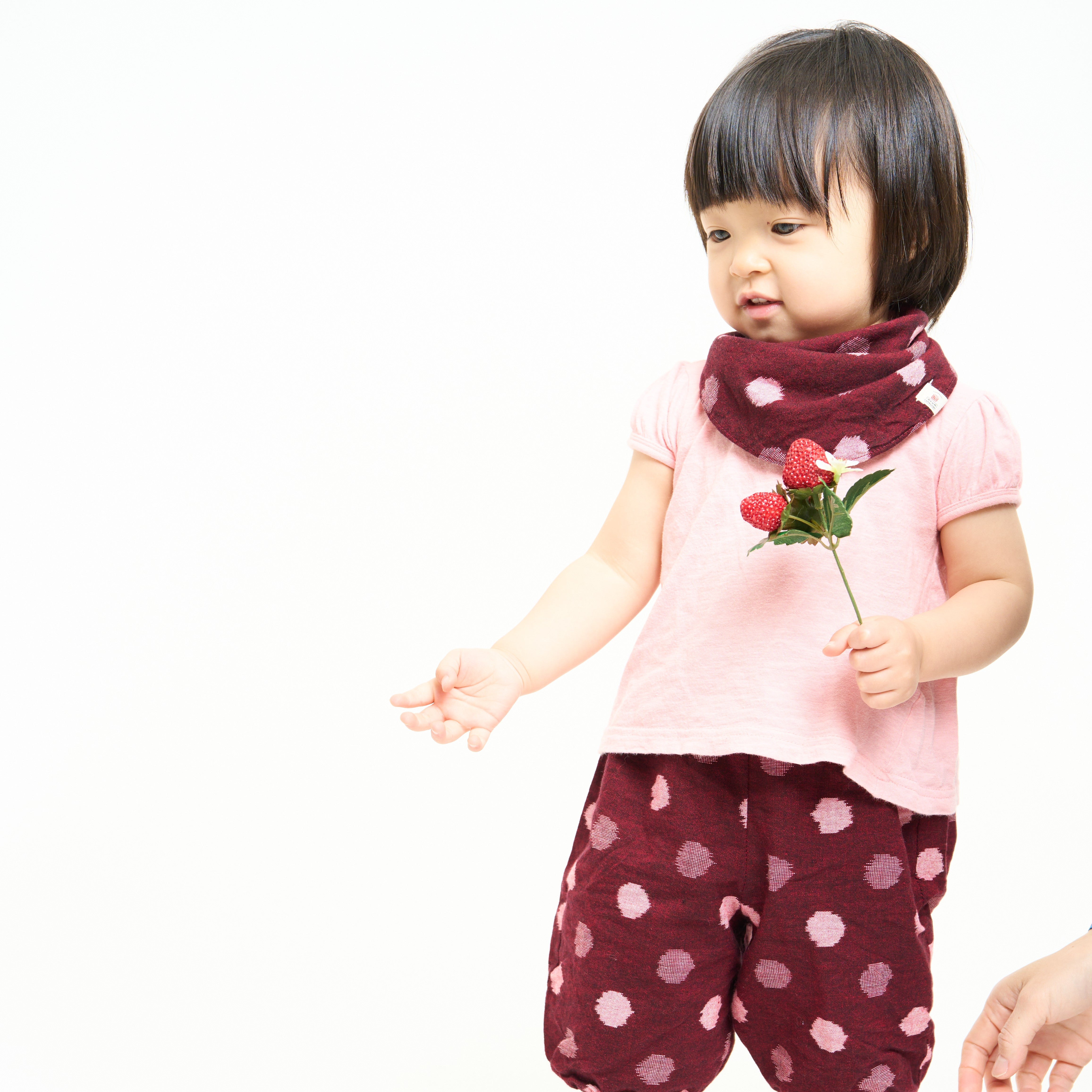 久留米絣 子供用 | もんぺっぺ スタイチーフ | 紅玉 | TAKUMI Collection