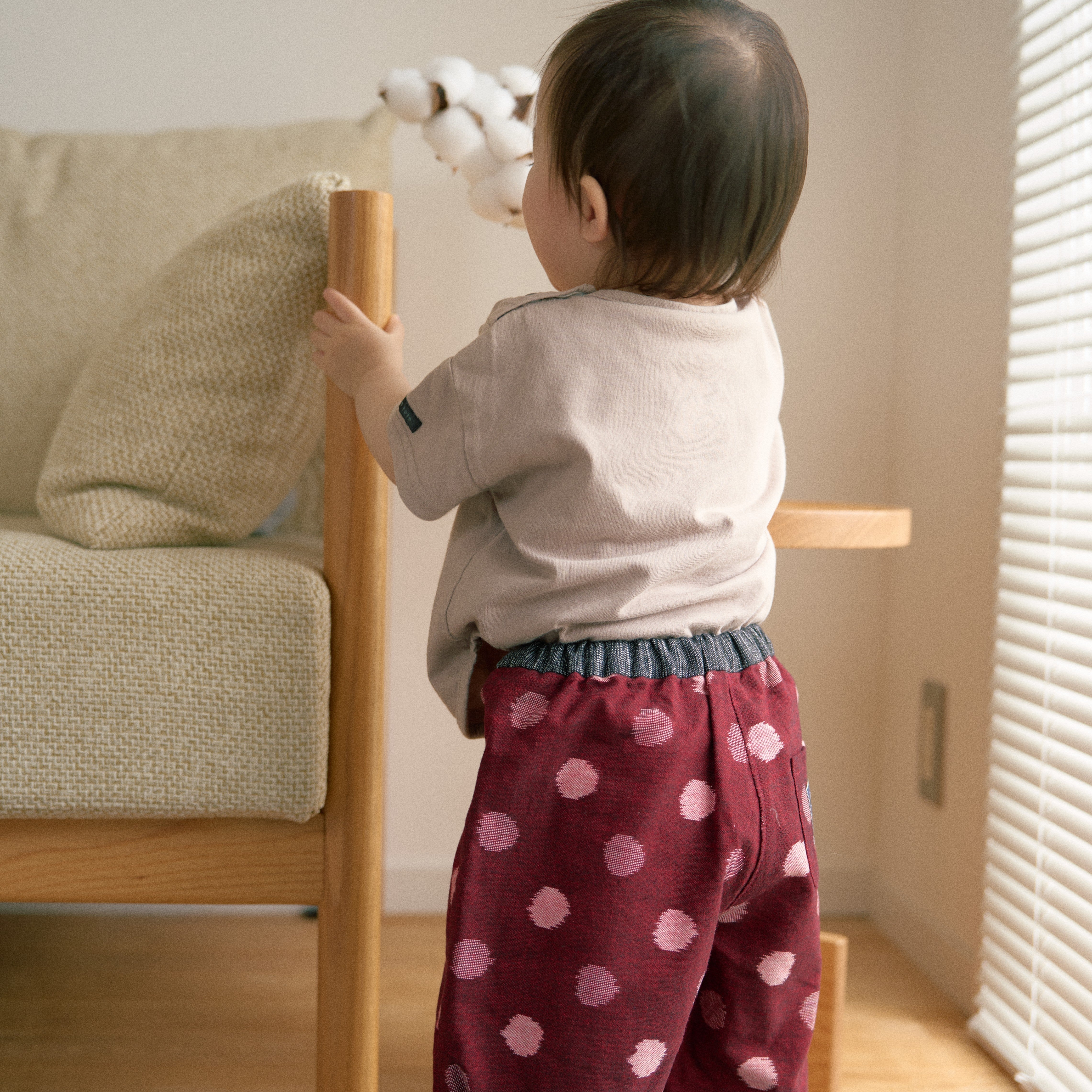 久留米絣 子供用 | もんぺっぺ スタイチーフ | 紅玉 | TAKUMI Collection