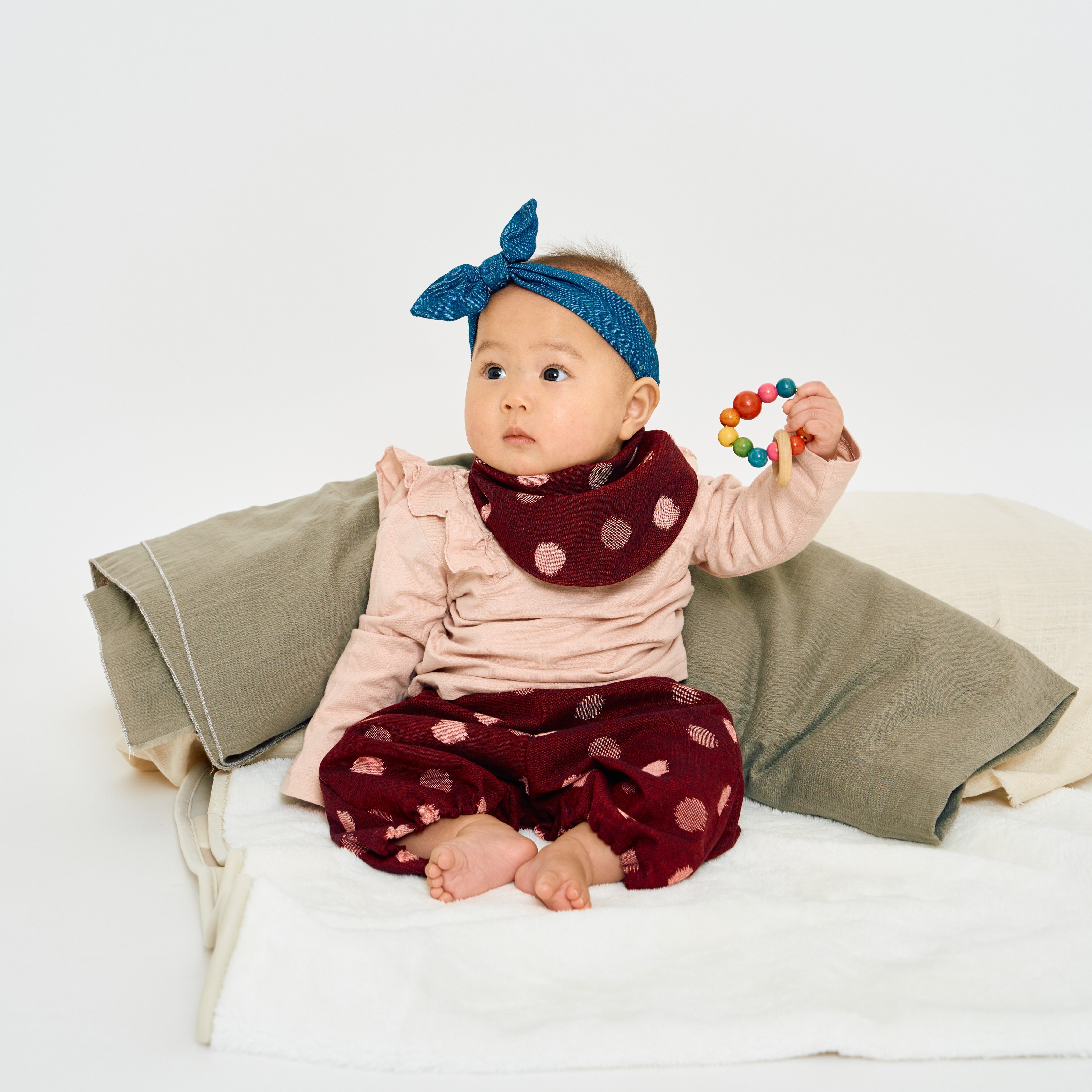 久留米絣 子供用 | もんぺっぺ スタイチーフ | 紅玉 | TAKUMI Collection