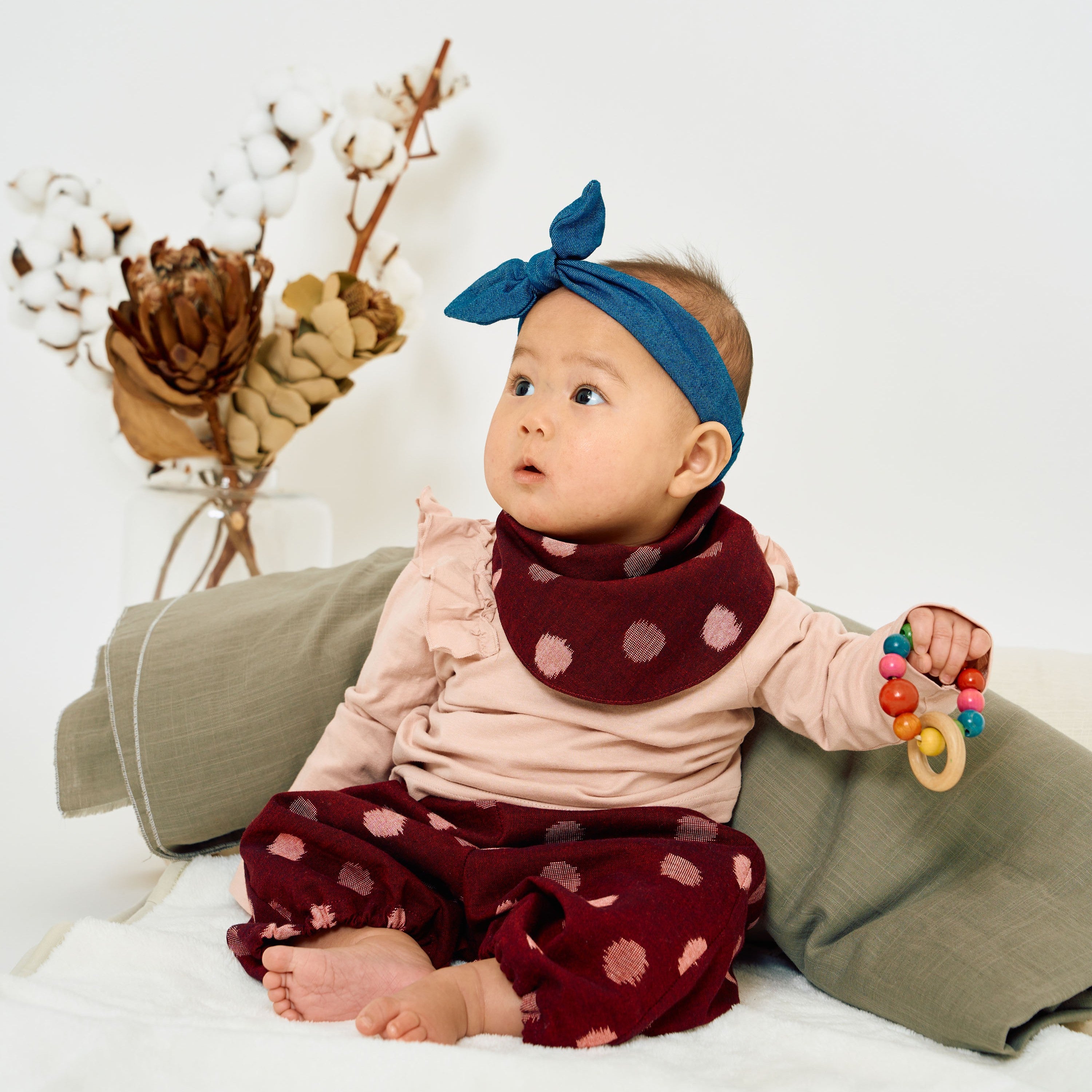 久留米絣 子供用 | もんぺっぺ スタイチーフ | 紅玉 | TAKUMI Collection