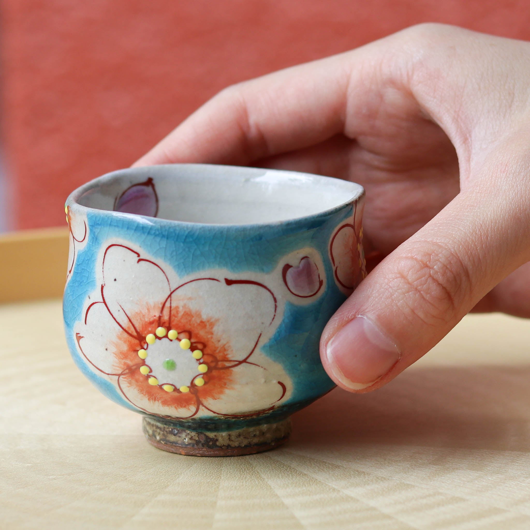 九谷焼 酒器 | ぐい呑み | トルコ花うらら | 虚空蔵窯