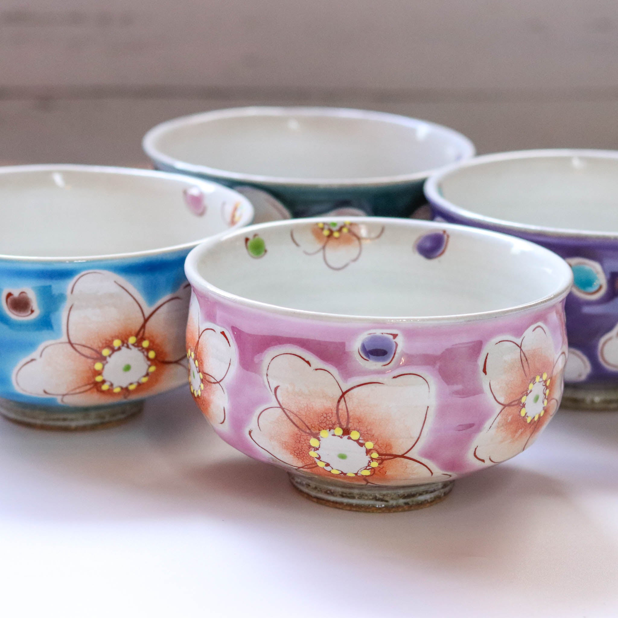 九谷焼 酒器 | 抹茶碗 | ピンク花うらら | 虚空蔵窯