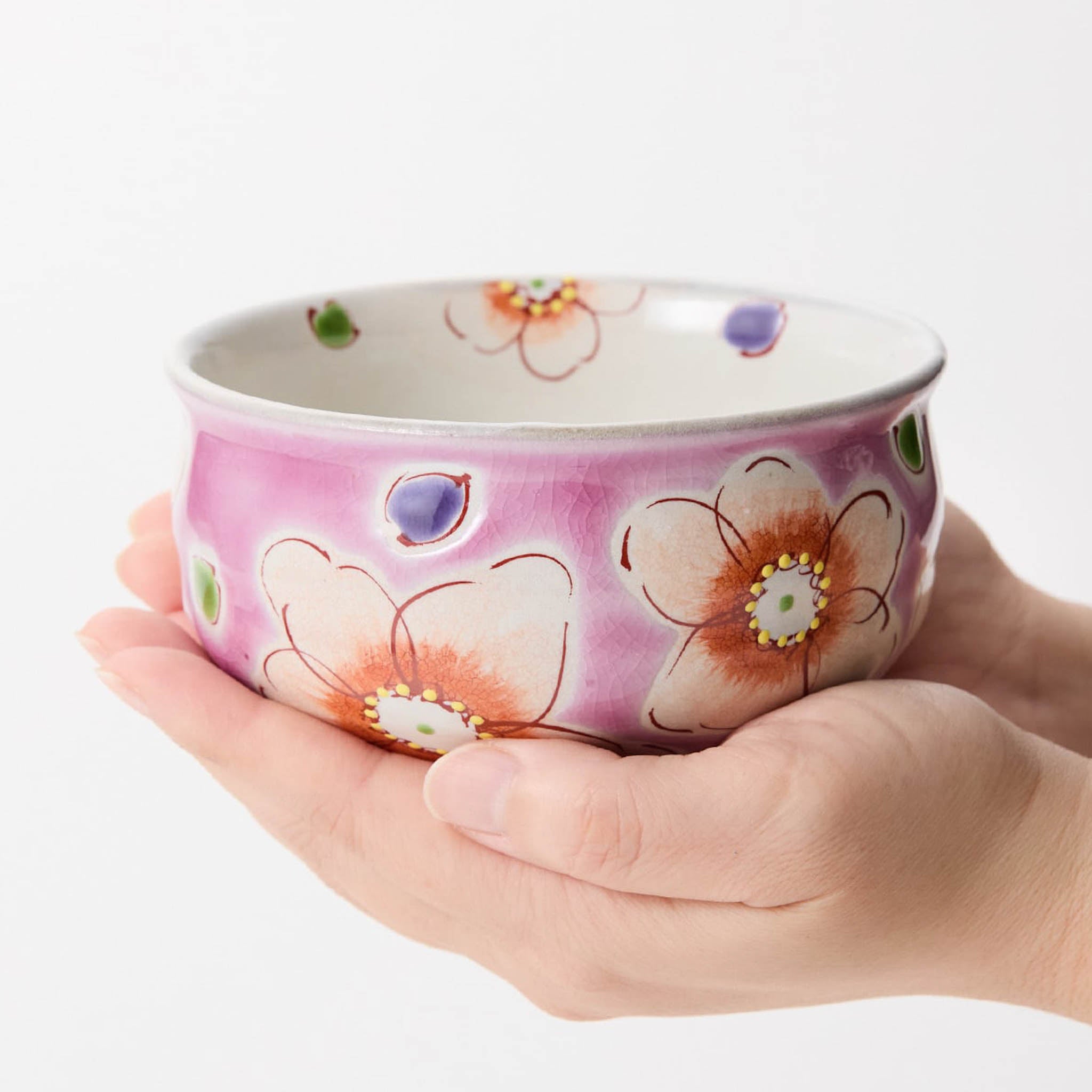九谷焼 | 抹茶碗 | ピンク花うらら | 虚空蔵窯