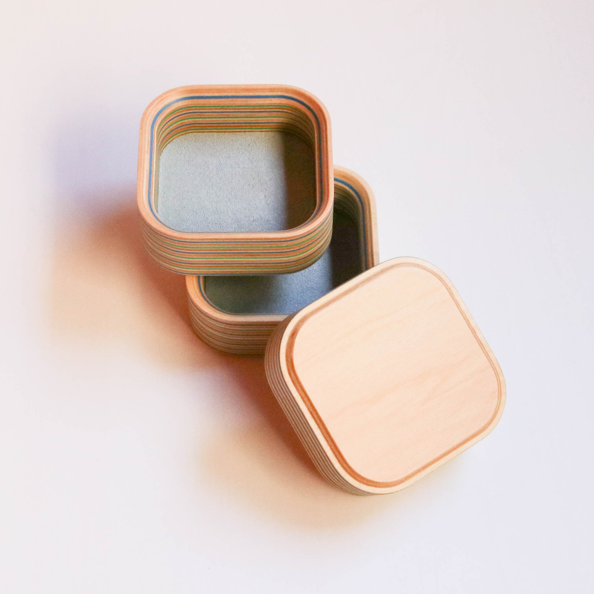 木工品 トレー | tower - round square | blue-green | PLYWOOD laboratory