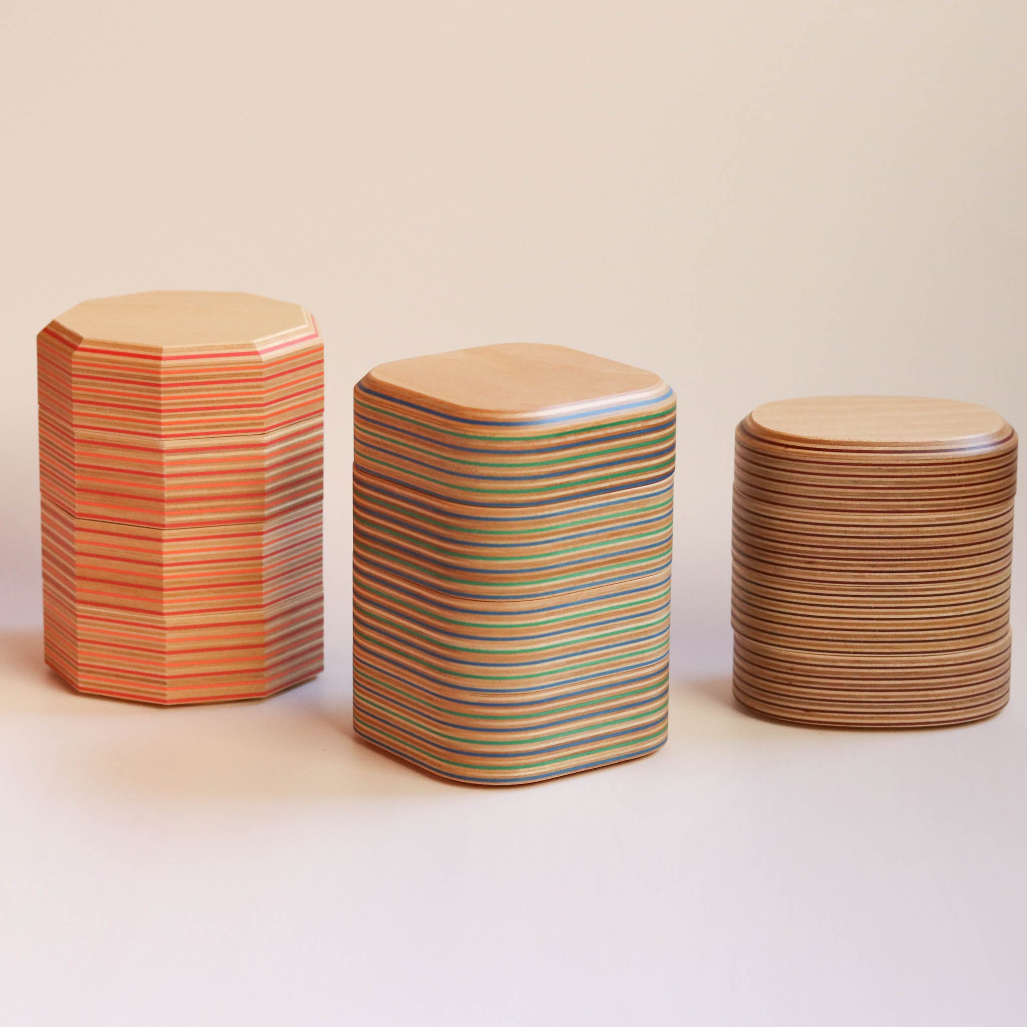 木工品 トレー | tower - round square | blue-green | PLYWOOD laboratory
