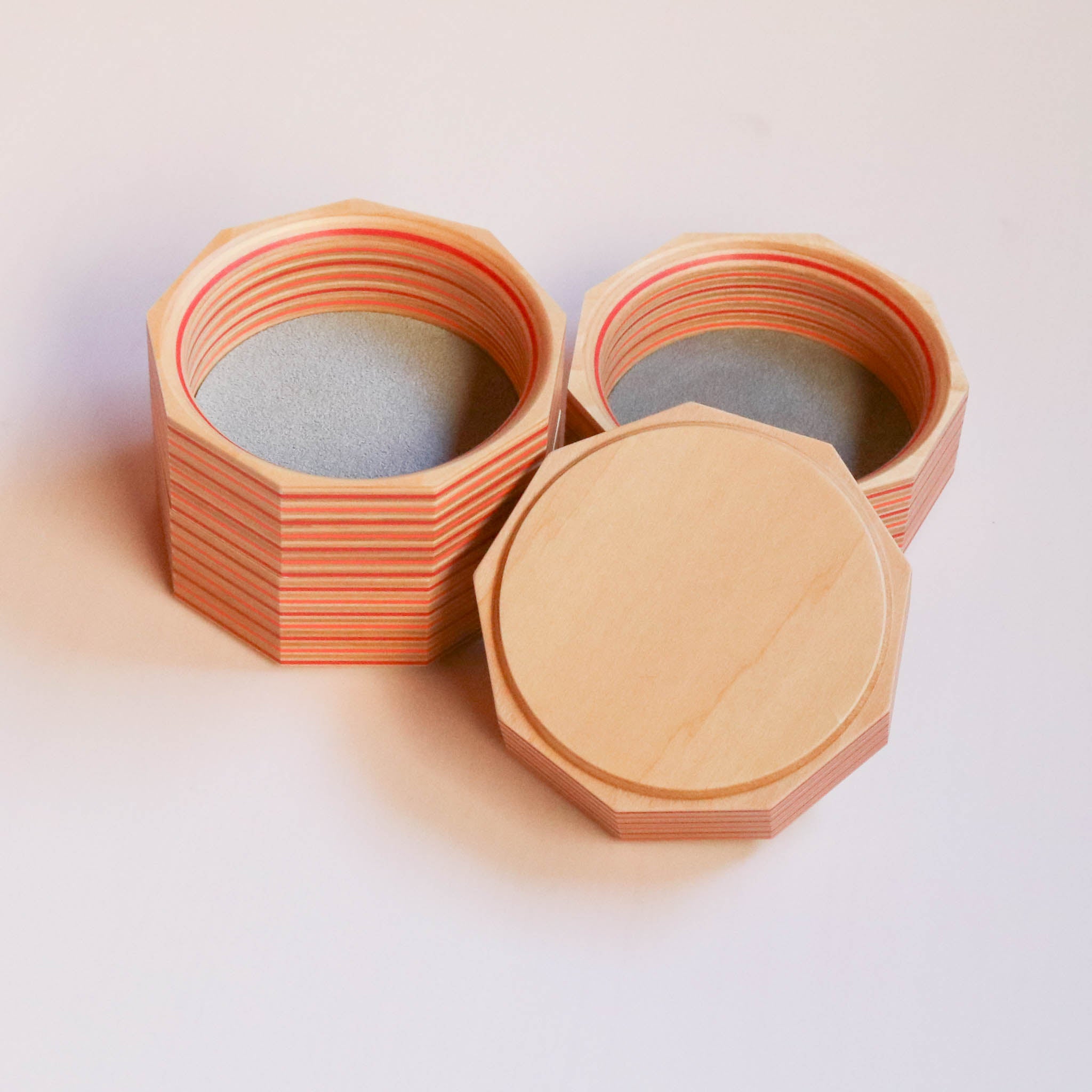 木工品 トレー | tower - polygon | red-orange | PLYWOOD laboratory