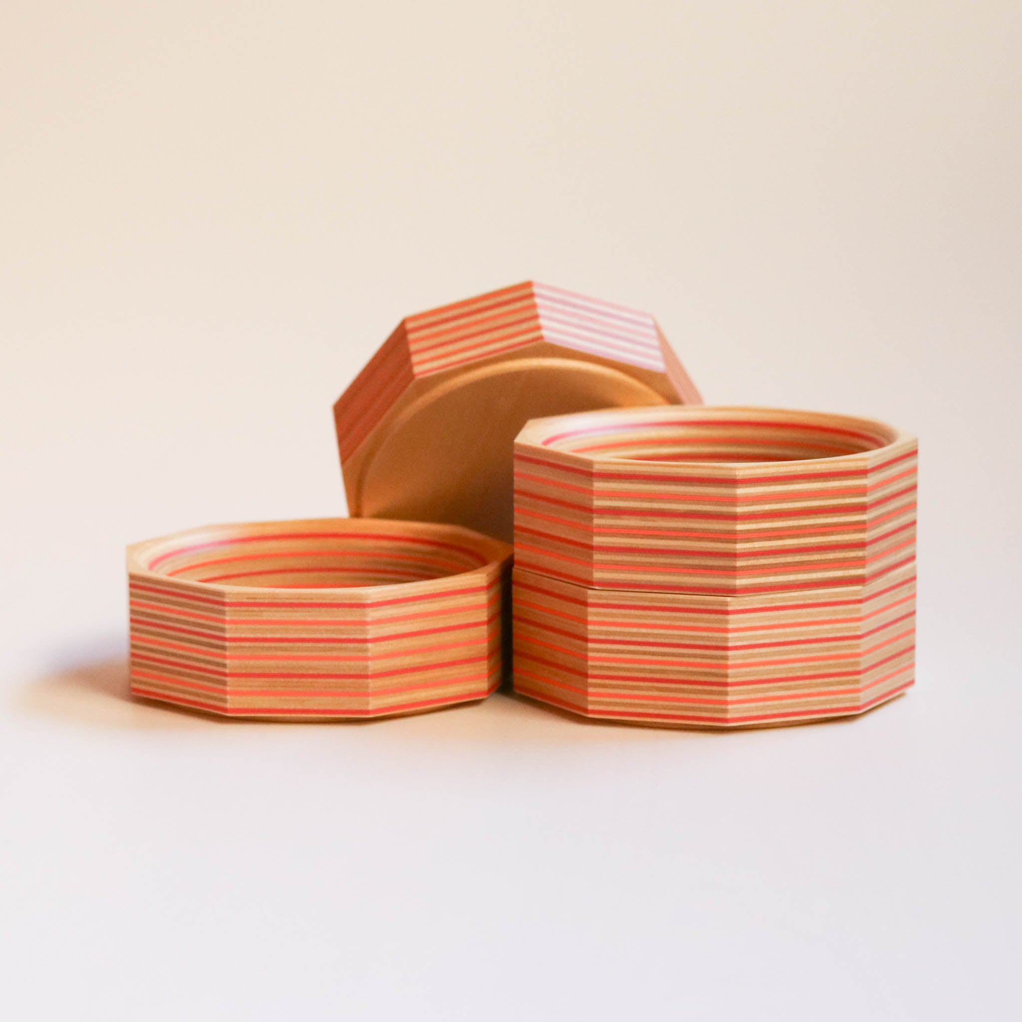 木工品 トレー | tower - polygon | red-orange | PLYWOOD laboratory