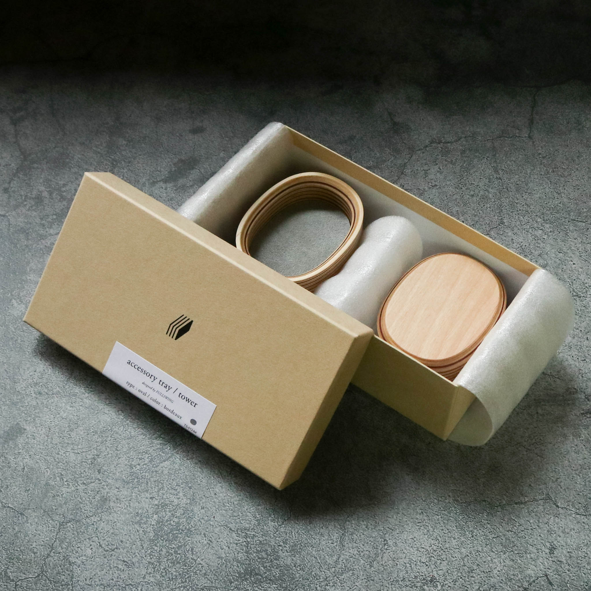 木工品 トレー | tower - oval | bordeaux | PLYWOOD laboratory